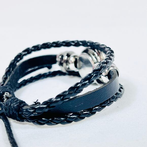 Pisces Zodiac Leather Adjustable Bracelet Unisex Multilayer Horoscope New - Picture 4 of 5